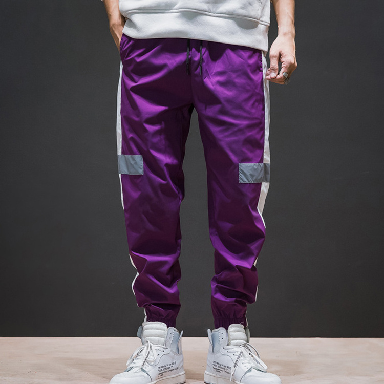 Wholesale Nylon 3M Reflective Tape Jogger Wind Pants For Men