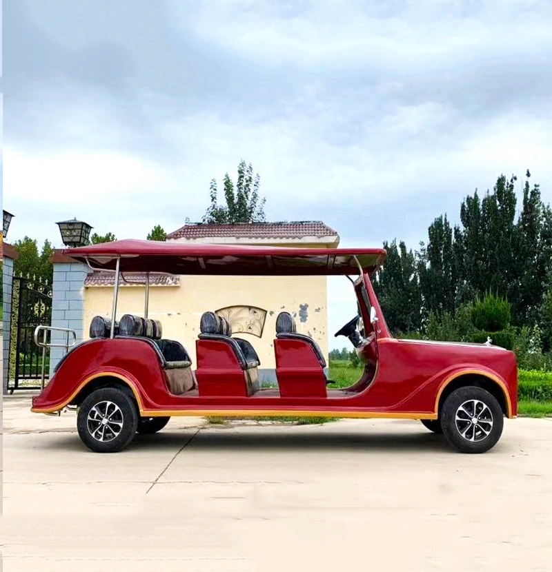 12 seats Golf cart shuttle electric car battery powered tourist sightseeing antique classic old vintage car