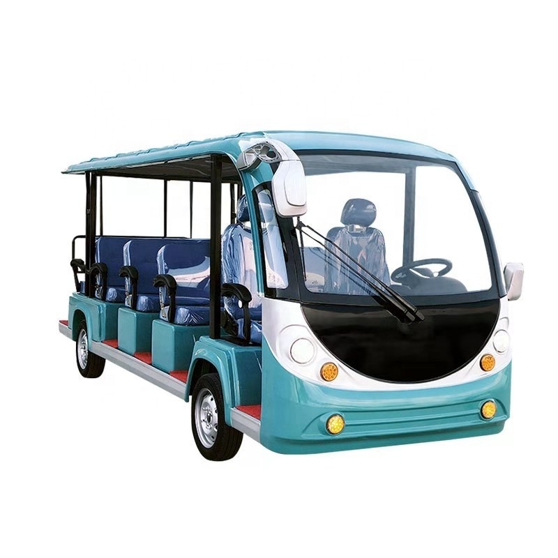 2022 New 14 Seater Sightseeing Car Bus Electric Garden Utility Vehicles Open Top Bus For Sale