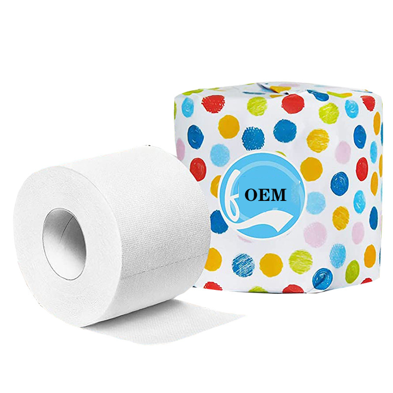 OEM Individually Wrapped Eco Friendly Toilet Roll Soft Absorbent 3 ply Bamboo Toilet Paper