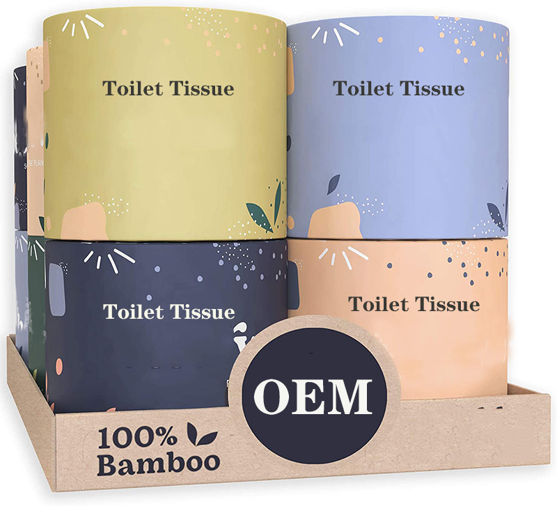 OEM Individually Wrapped Eco Friendly Toilet Roll Soft Absorbent 3 ply Bamboo Toilet Paper