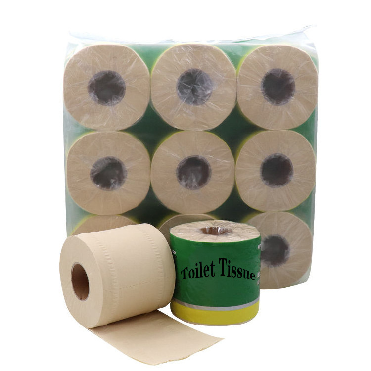 Factory price septic-safe eco friendly bamboo pulp original color and unbleaching Customized Packaging toilet paper tissue