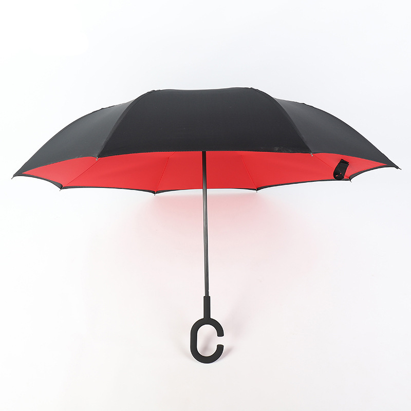 Creative Upside Down Invert Umbrella Inside Out Umbrellas Double Layer C Shape Handle Windproof Reverse Umbrella