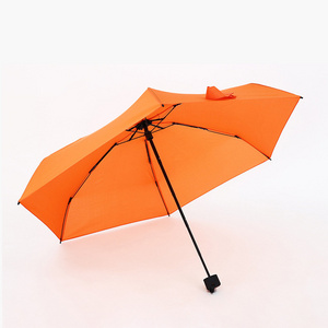 Portable Pocket 5 Folding Umbrella UV Proof High Quality Fiberglass Umbrella Pure Color Advertising Umbrella