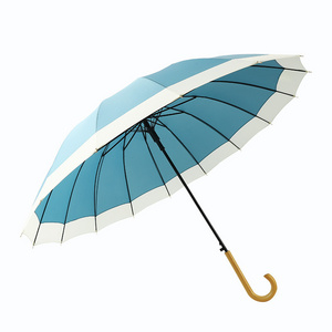 Japanese Style 16K Umbrella Fashion Two Color Long Handle Umbrella Outdoor Windproof And Waterproof Umbrella Custom Logo