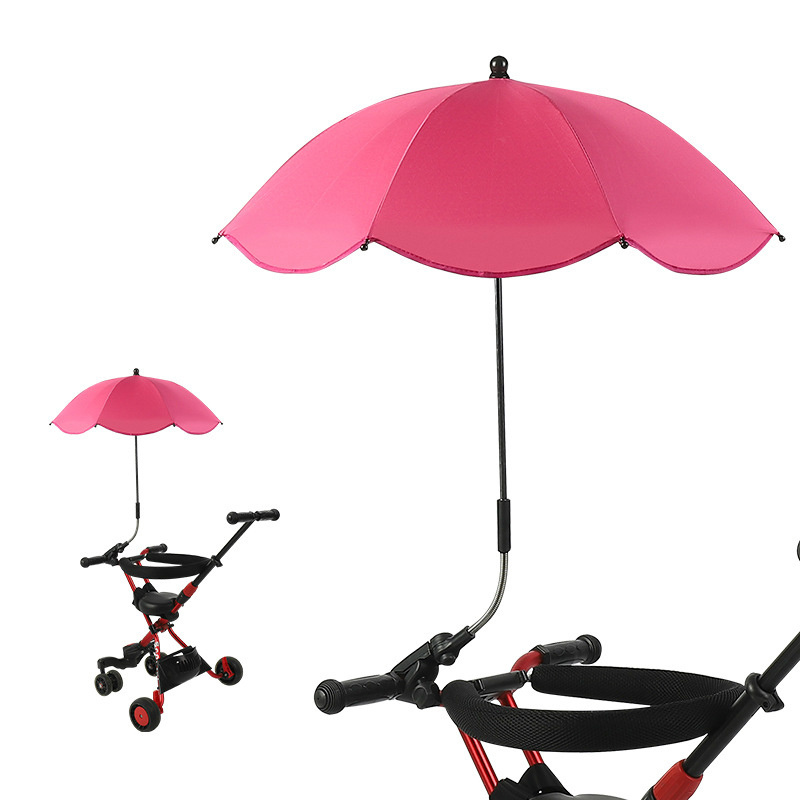 Wholesale Baby Stroller Umbrella Adjustable UV Proof And Waterproof Baby Care Umbrella With Clamp Custom Logo