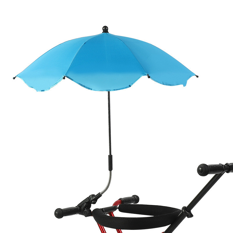 Wholesale Baby Stroller Umbrella Adjustable UV Proof And Waterproof Baby Care Umbrella With Clamp Custom Logo