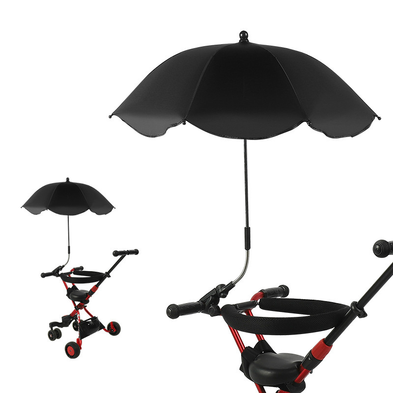 Wholesale Baby Stroller Umbrella Adjustable UV Proof And Waterproof Baby Care Umbrella With Clamp Custom Logo