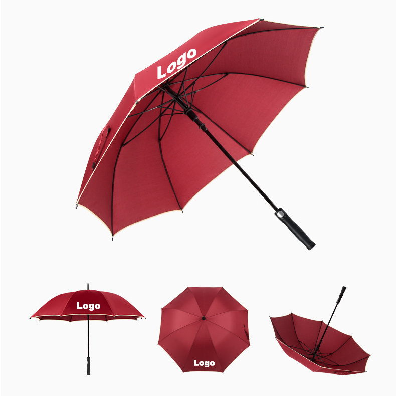 Promotional Business Gift Golf Umbrella Long Handle Big Size Umbrella For 2 People Custom Logo Printing Umbrella