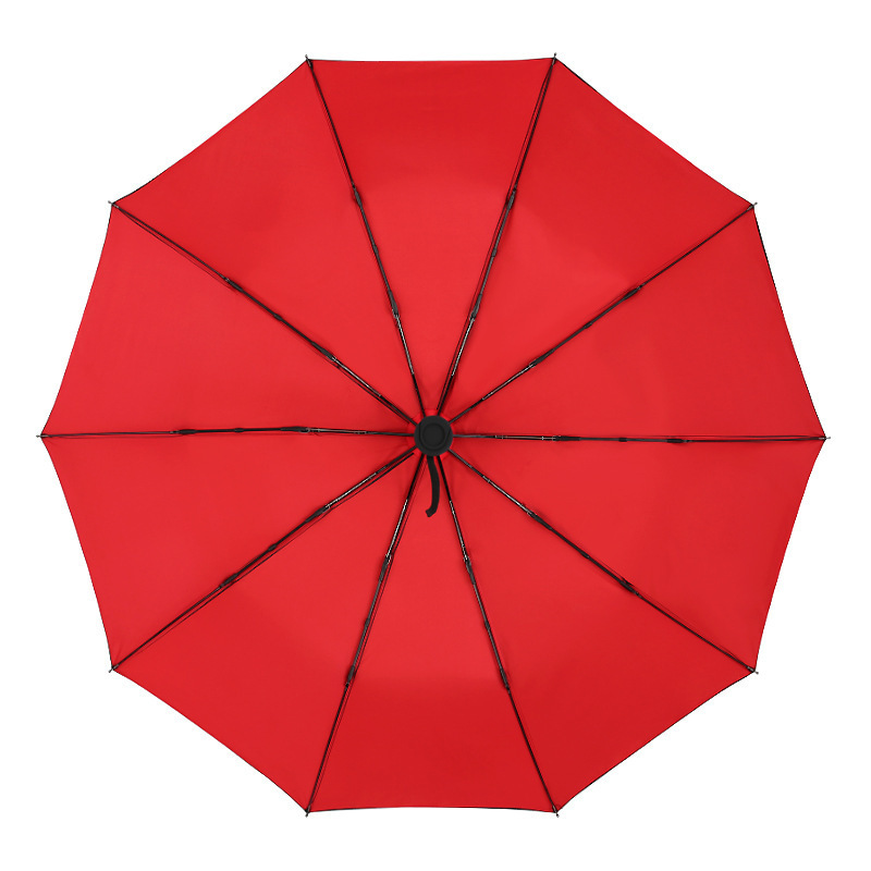 210T Pongee Double Layers Umbrella 3 Folding Fully Automatic Umbrella 10K Waterproof Windproof Umbrella