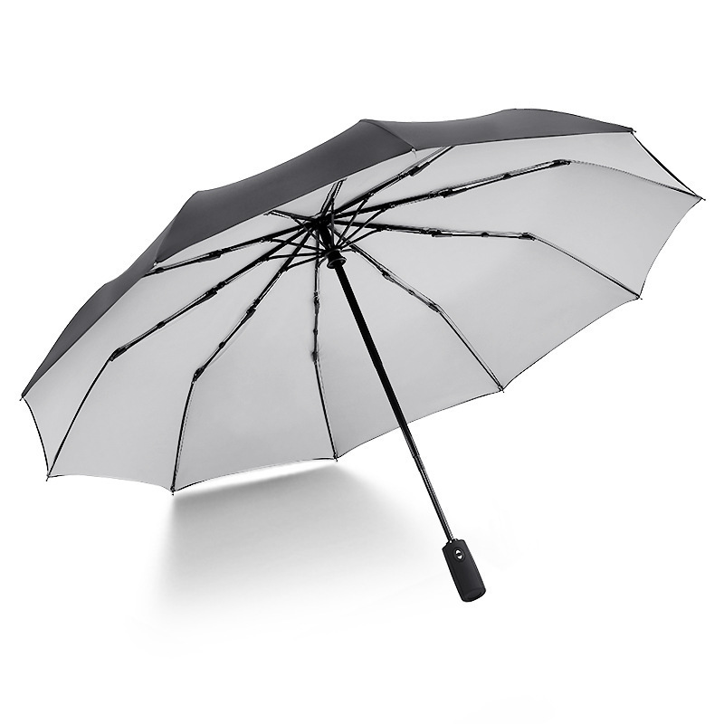 210T Pongee Double Layers Umbrella 3 Folding Fully Automatic Umbrella 10K Waterproof Windproof Umbrella