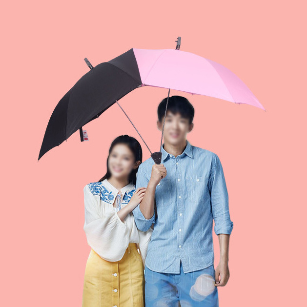 Creative Two Pole Couples Umbrella Waterproof And Windproof Two People Umbrella Large Size Umbrella For Couples