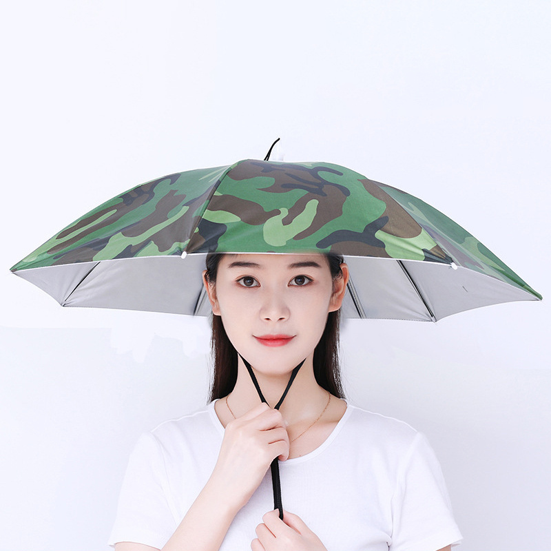 Wholesale 69cm Folding Head Umbrella Outdoor Portable Camping Fishing Hat Umbrella Waterproof Small Umbrella