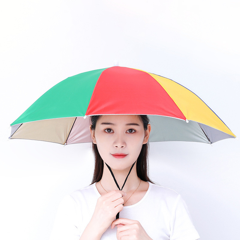 Wholesale 69cm Folding Head Umbrella Outdoor Portable Camping Fishing Hat Umbrella Waterproof Small Umbrella