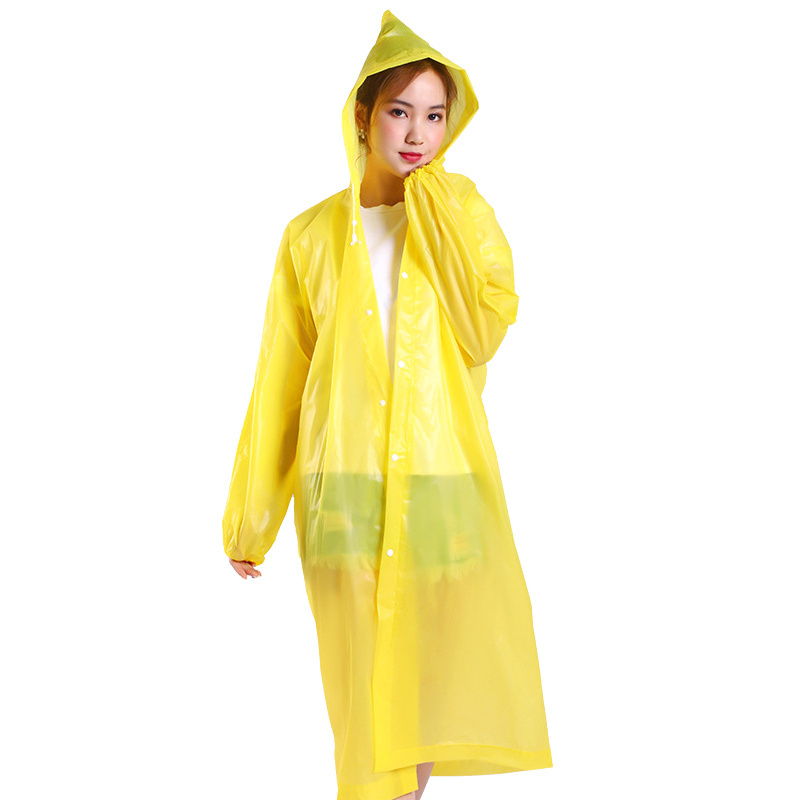 Factory Cheap Waterproof EVA Raincoat Transparent Long Size Adult Raincoat Reusable Portable Outdoor Hiking Raincoat