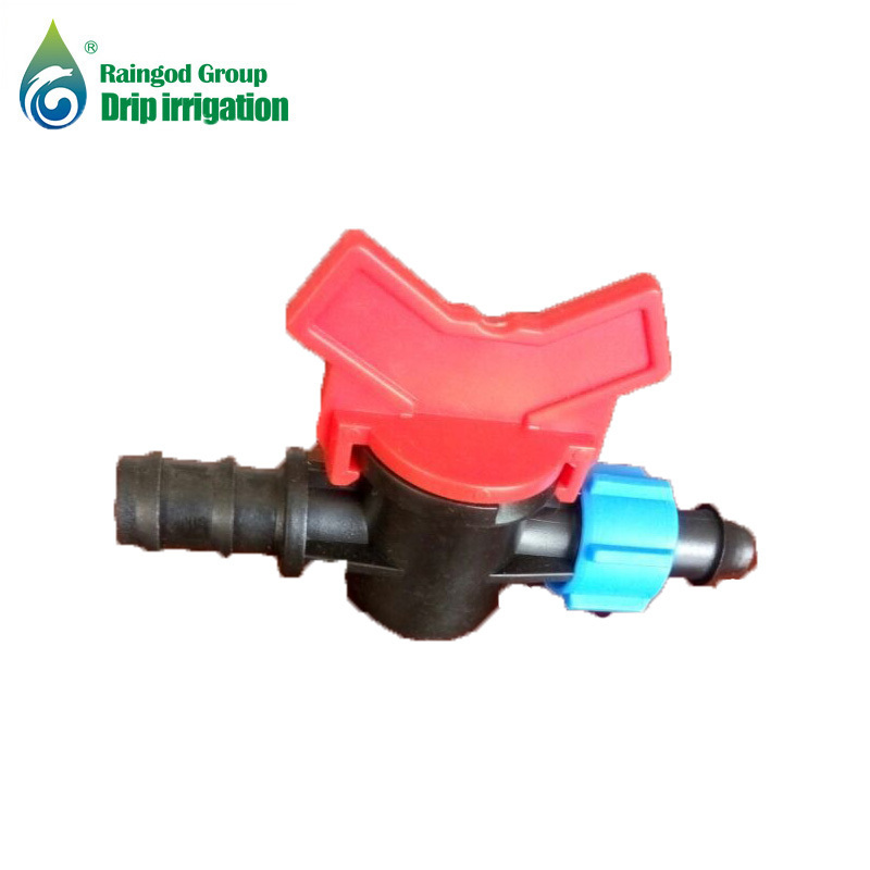 water saving plastic drip irrigation lock type connector hose tape valve irrigation drip mini valve 16mm