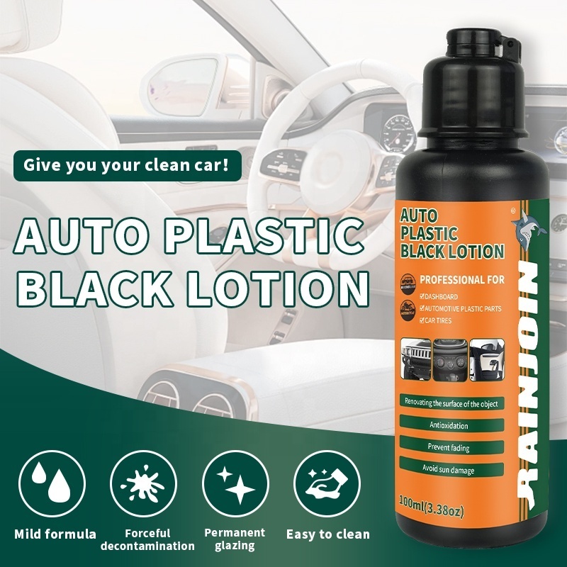 RAINJOIN 100ml High Quality Restoration Car Trim and Plastic Restorer Auto Plastic Black Lotion