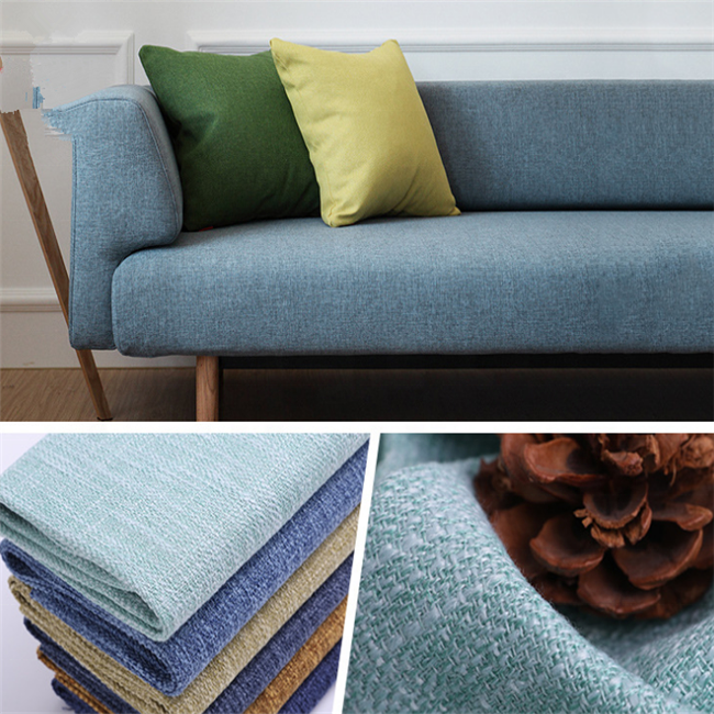 Tear-resistant 100% Polyester Faux Linen  Jacquard Furniture Cheap Sofa Fabric Material for Sofa