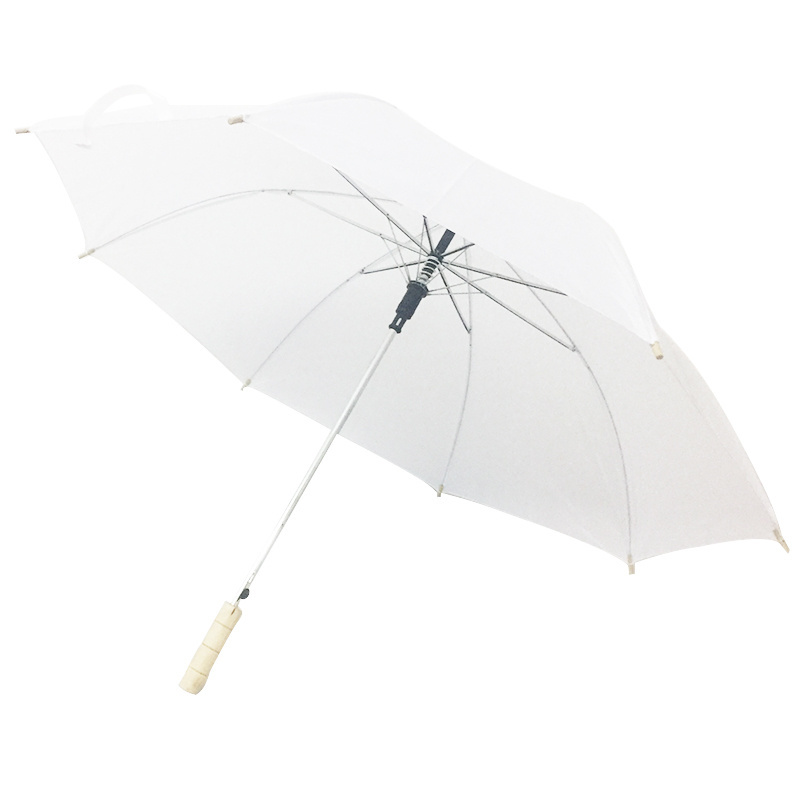 21 inch white color red color plain color cheaper straight umbrella can do customer logo promotion umbrella