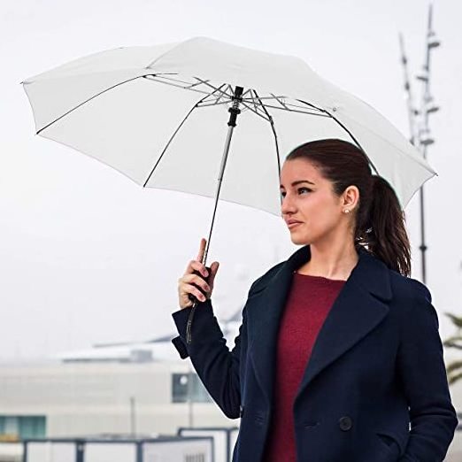 black and white 2 folding umbrellas and print customer logo promotion umbrella