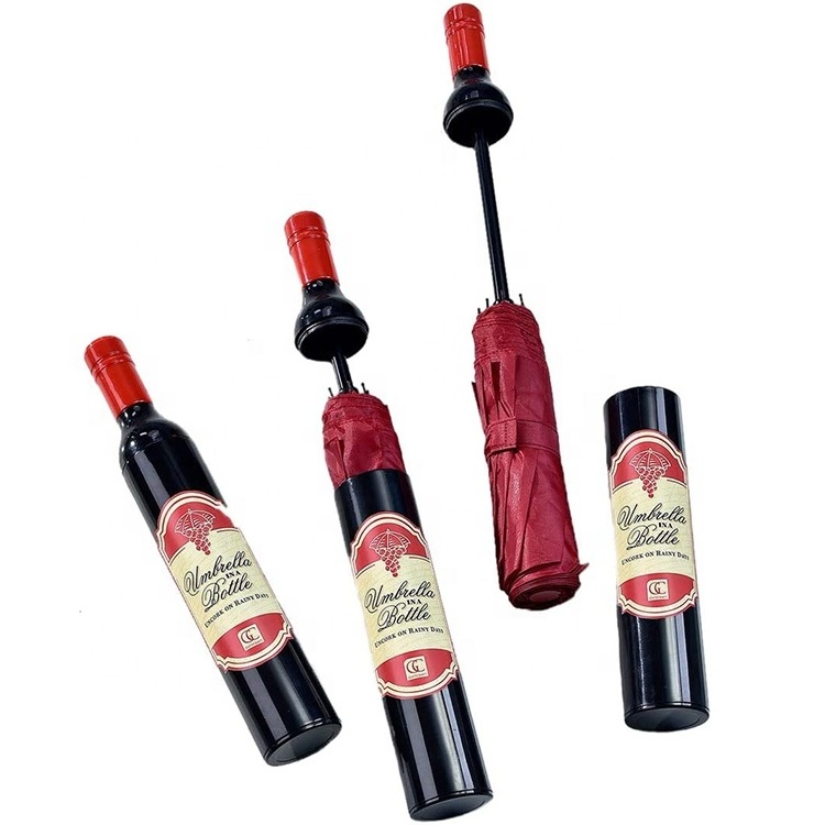 Playmaker Toys Brella Vineyards Cabernet Wine Bottle Hidden Umbrella, Burgundy