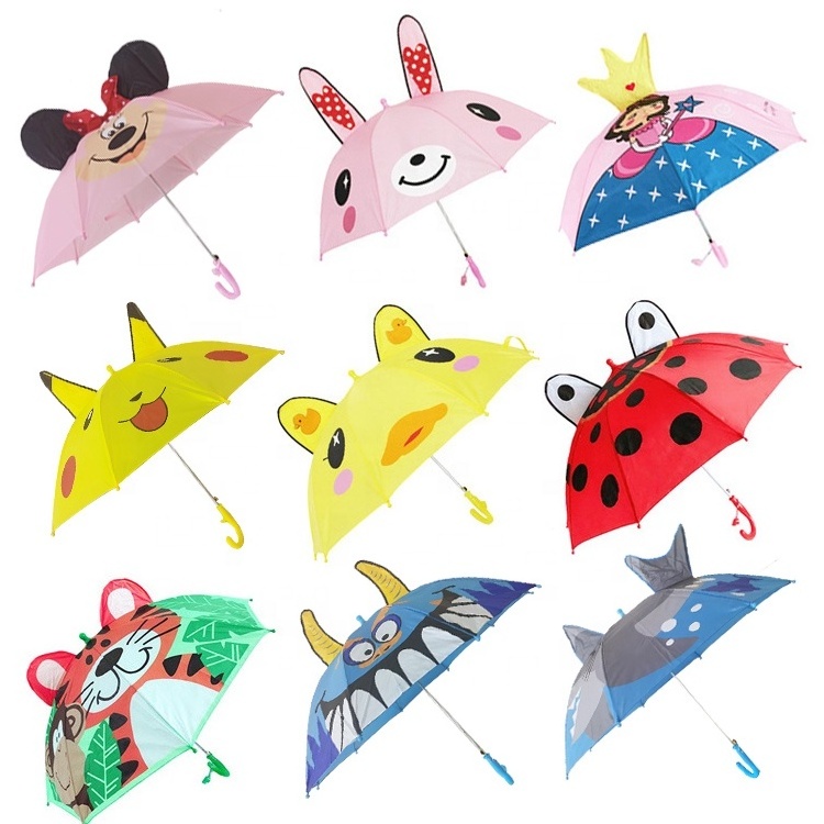 Cute Cartoon Umbrella Children Creative 3D Model Ear Kids Umbrella With Logo