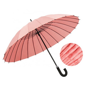 multi-color windproof waterproof straight umbrella 24 ribs EVA foam handle magic flower appears wet umbrella with logo