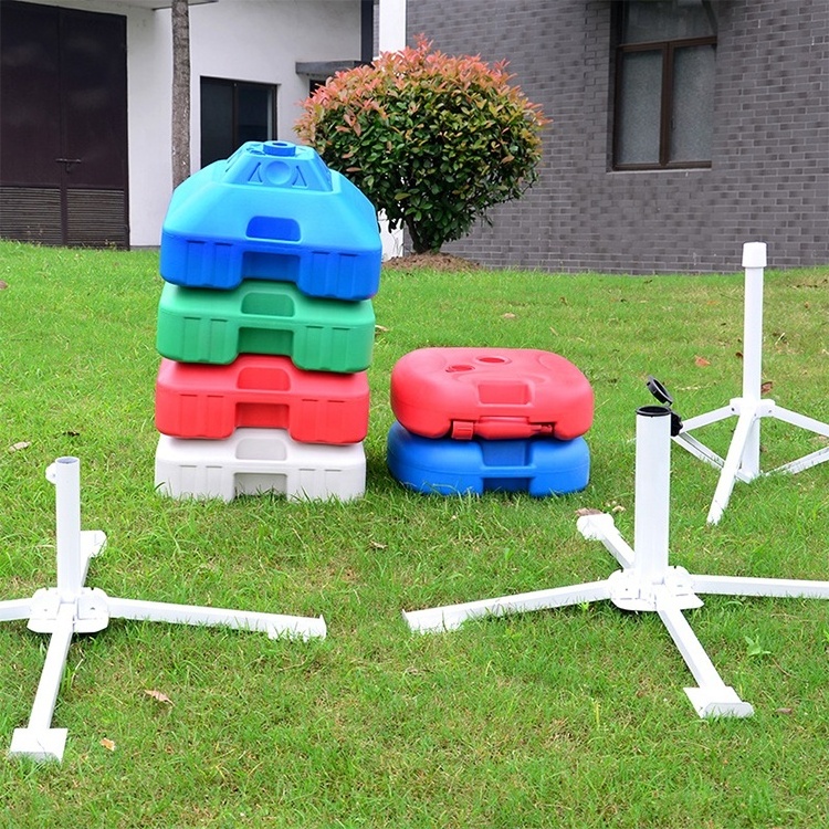 Outdoor Beach Umbrella Base Square Water Filled, Beach Umbrella Base Stand Weight Plastic Outdoor Furniture Hdpe+steel