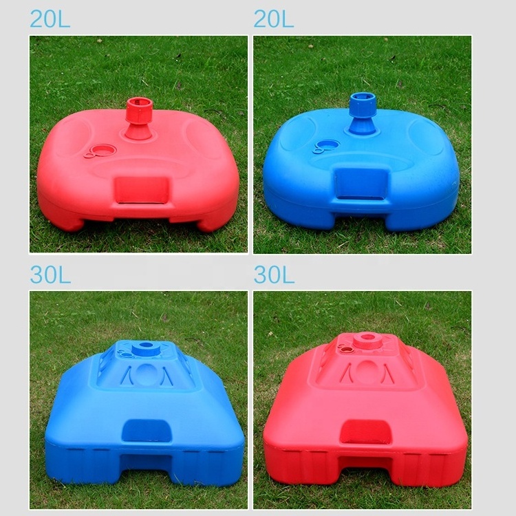 Outdoor Beach Umbrella Base Square Water Filled, Beach Umbrella Base Stand Weight Plastic Outdoor Furniture Hdpe+steel