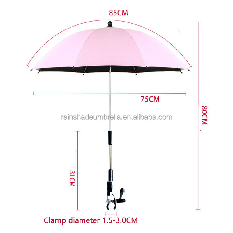 Stroller Umbrella for Chair with Clamp Umbrella Fixing Device UV Sun Shade Protection Umbrella for Baby