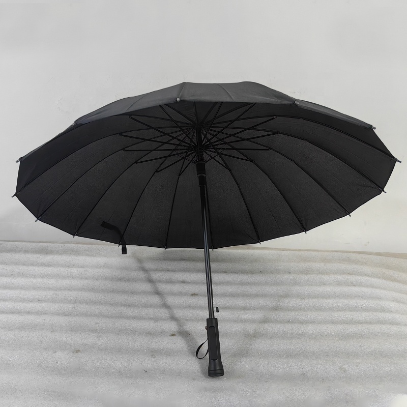 Customized Logo 16K Automatic Open Iridescence Umbrella Golf Windproof Parasol Long Straight Handle Umbrella