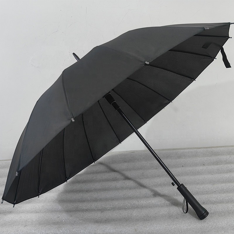 Customized Logo 16K Automatic Open Iridescence Umbrella Golf Windproof Parasol Long Straight Handle Umbrella