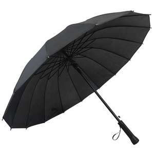 Customized Logo 16K Automatic Open Iridescence Umbrella Golf Windproof Parasol Long Straight Handle Umbrella