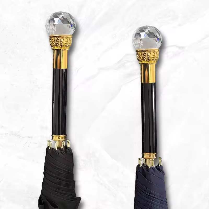 Luxury Crystal Handle Golf Umbrellas Multi Colors Unique Design Hot Sale Gift Umbrellas