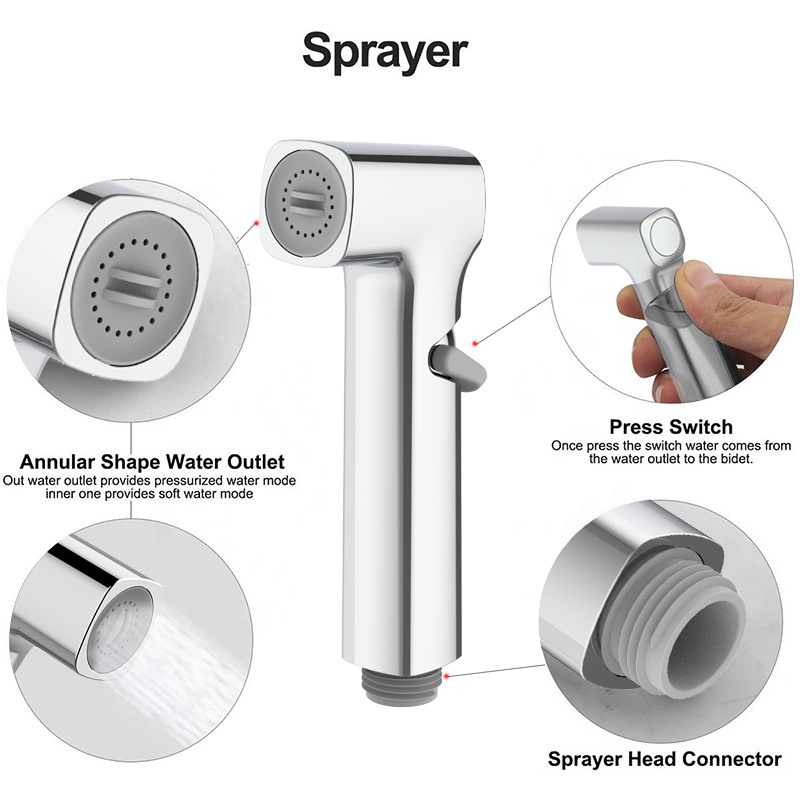 RAINSHOWER Toilet Wc Jet Shattaf Bidet Spray Muslim Handheld Sprayer Health Faucet Mixer Shower Tap Set