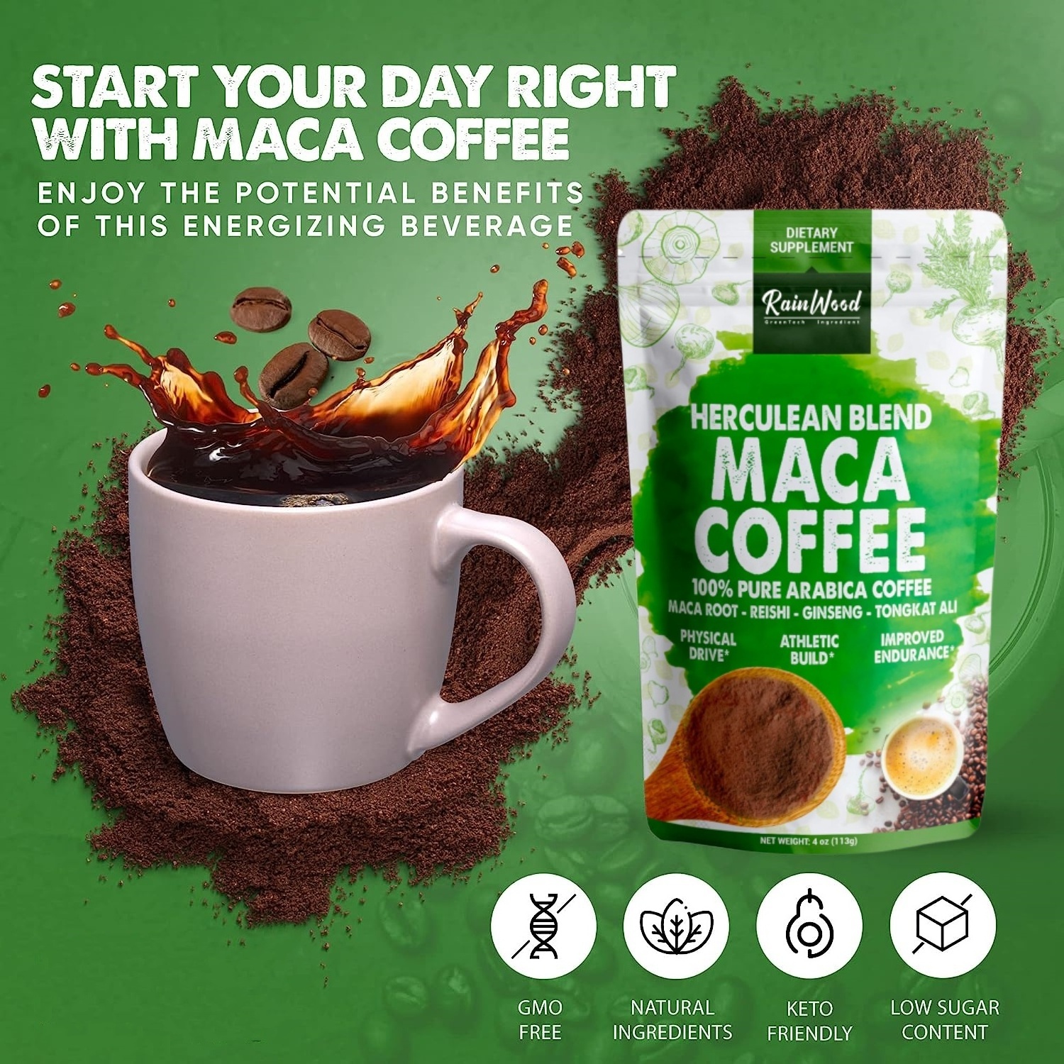 Maca Energy Coffee Instant  Maca Coffee For Men Maca Coffee