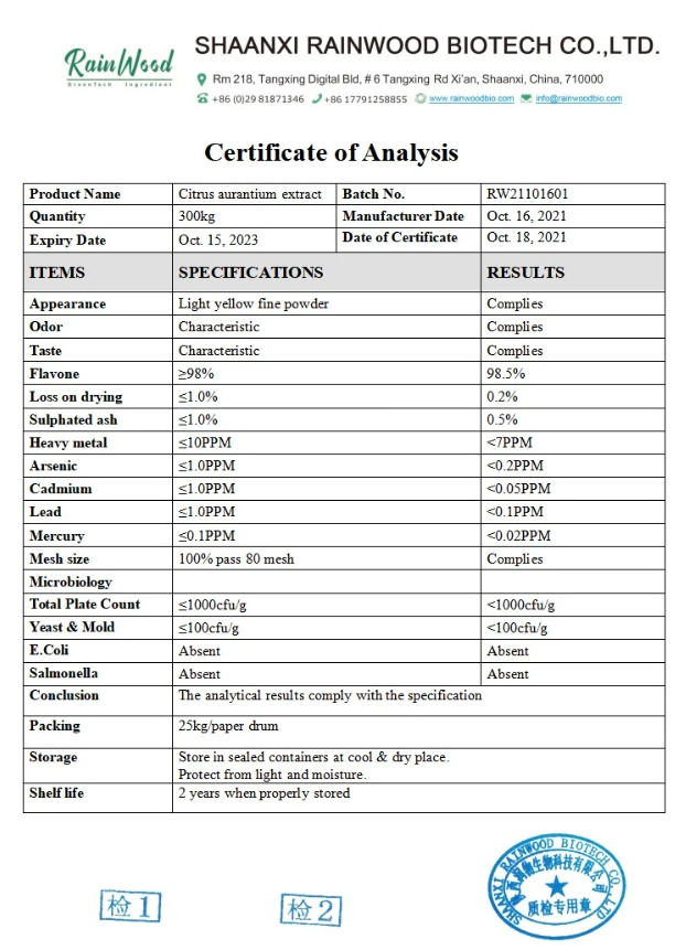 Factory High Citrus Aurantinum Extract/Bitter Orange Extract/Hesperidin