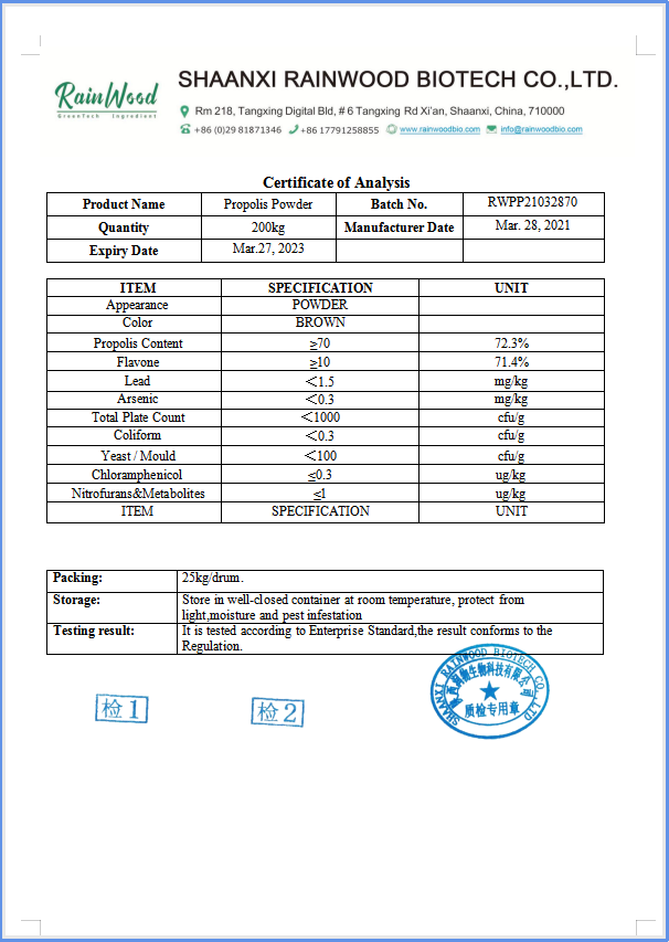 Natural Food Grade Raw Material Pure Propolis Extract Propolis Capsules/ Liquid/Powder