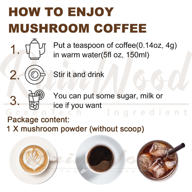 Supply Freshed Private Label Mixed Mushroom Coffee Mushroom Blend Powder Mixed