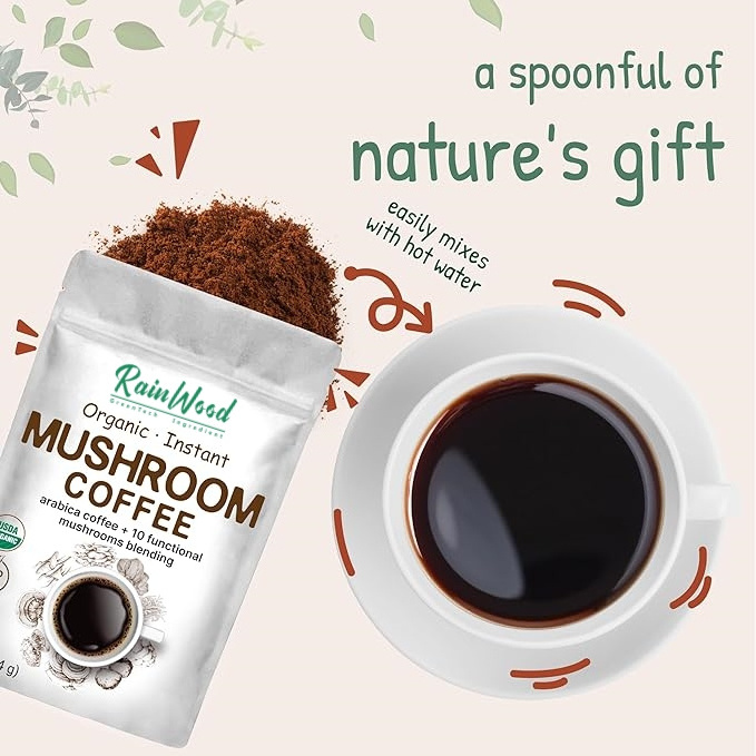 OEM Coffee Mushroom 7 in 1 Blend Mushroom Coffee Powder Privite Label Mushroom Coffee