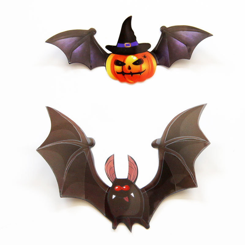 12 Pcs/ pack  16cm  PVC 3D bat wall sticker for Halloween Party  decorations