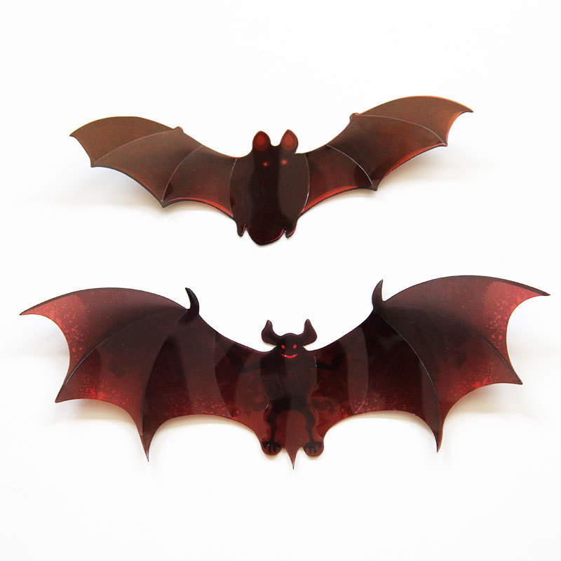 12 Pcs/ pack  16cm  PVC 3D bat wall sticker for Halloween Party  decorations