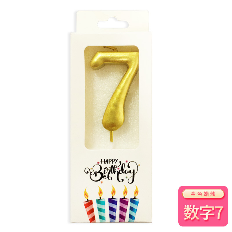 Birthday Gold-plated Digital Candles  Number Candles Lights Creative Cake Baking Candle Birthday Decor Party Supplies