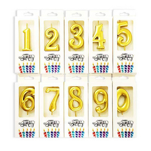 Birthday Gold-plated Digital Candles  Number Candles Lights Creative Cake Baking Candle Birthday Decor Party Supplies