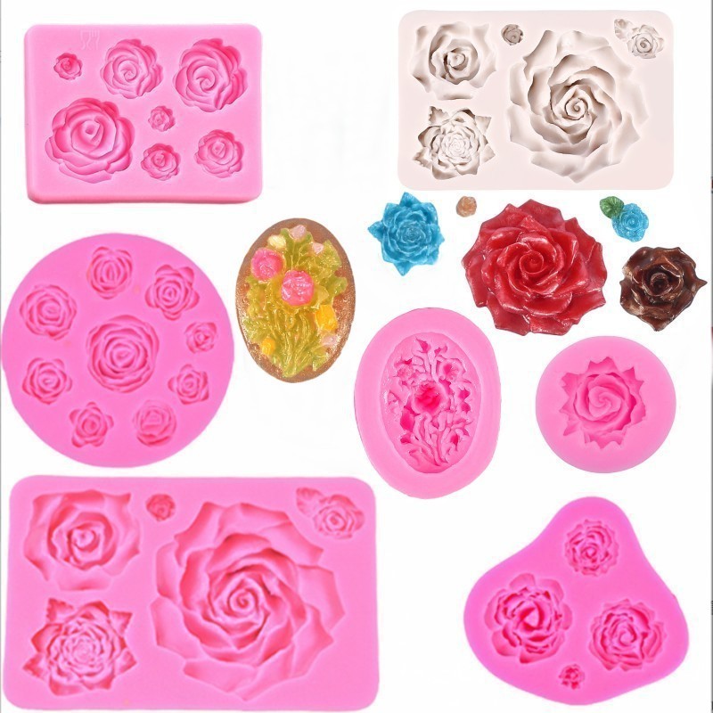 Hot Sale 3D Rose Camellia Flower  Silicone Fondant Mold Cake Chocolate Baking Tool Decor