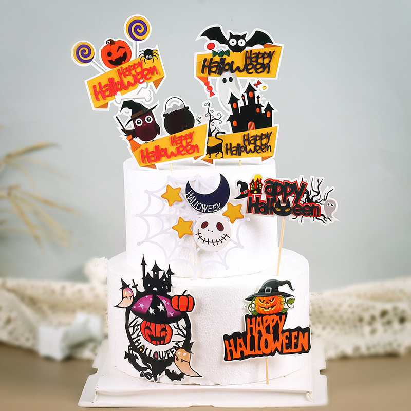 Paper and  Acrylic  BOO Happy  halloween Pumk Gost Cake  Topper  for halloween Christmas carnival  Cake  Decoration