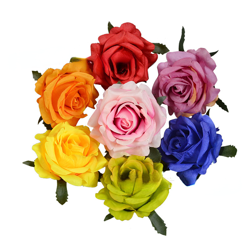 7CM Artificial Roses Heads Wedding Decorative Flowers Wreaths Home Decor Fake Plants Christmas Cake Decorating Materials Cheap