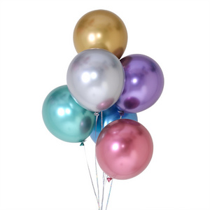 Mixed  Color   12inch   Latex Free Gold Pink Metallic pearl  Ballons Helium Chrome Balloon