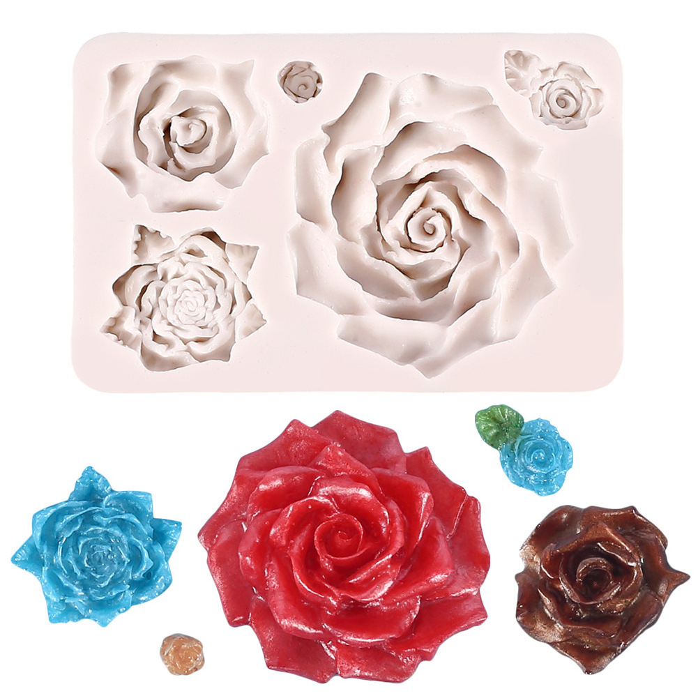 Hot Sale 3D Rose Camellia Flower  Silicone Fondant Mold Cake Chocolate Baking Tool Decor