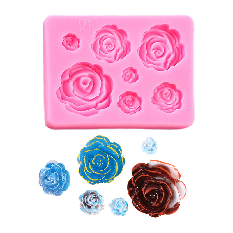 Hot Sale 3D Rose Camellia Flower  Silicone Fondant Mold Cake Chocolate Baking Tool Decor